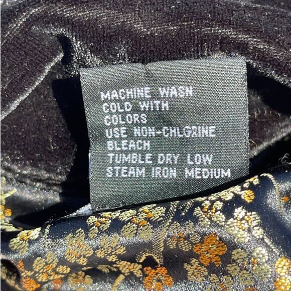 Robert Louis Black Gold Button Down Blouse Size M - Picture 7 of 10